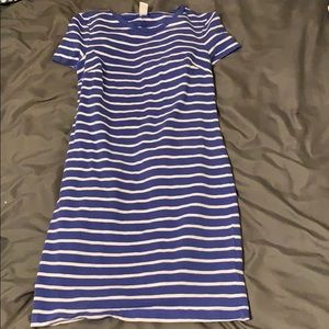 Old navy blue & white striped body con dress
